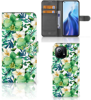 B2Ctelecom Bookcase Xiaomi Mi 11 GSM Hoesje Orchidee Groen