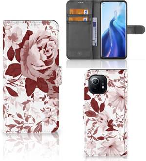 B2Ctelecom Bookcase Xiaomi Mi 11 GSM Hoesje Watercolor Flowers