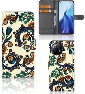 B2Ctelecom Bookcase Xiaomi Mi 11 Hoesje Barok Flower