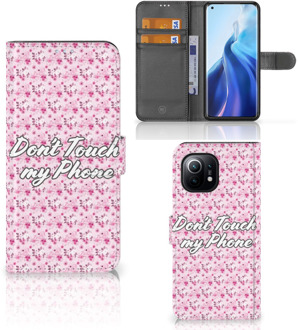 B2Ctelecom Bookcase Xiaomi Mi 11 Hoesje Flowers Pink DTMP