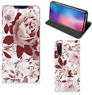 B2Ctelecom Bookcase Xiaomi Mi 9 Watercolor Flowers