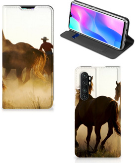 B2Ctelecom Bookcase Xiaomi Mi Note 10 Lite Smart Cover Cowboy