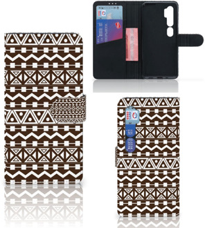 B2Ctelecom Bookcase Xiaomi Mi Note 10 Pro Hoesje Aztec Brown