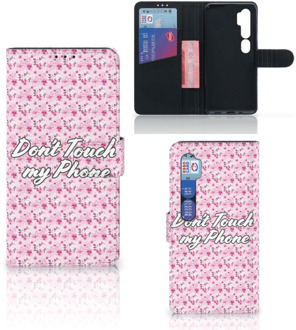 B2Ctelecom Bookcase Xiaomi Mi Note 10 Pro Hoesje Flowers Pink DTMP