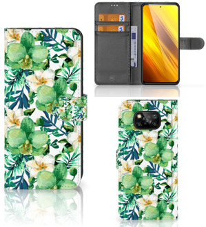 B2Ctelecom Bookcase Xiaomi Poco X3 GSM Hoesje Orchidee Groen