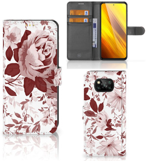 B2Ctelecom Bookcase Xiaomi Poco X3 GSM Hoesje Watercolor Flowers