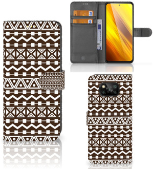 B2Ctelecom Bookcase Xiaomi Poco X3 Hoesje Aztec Brown