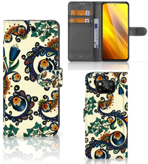 B2Ctelecom Bookcase Xiaomi Poco X3 Hoesje Barok Flower