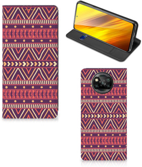 B2Ctelecom Bookcase Xiaomi Poco X3 Smart Cover Aztec Purple