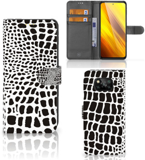 B2Ctelecom Bookcase Xiaomi Poco X3 Telefoon Hoesje Slangenprint