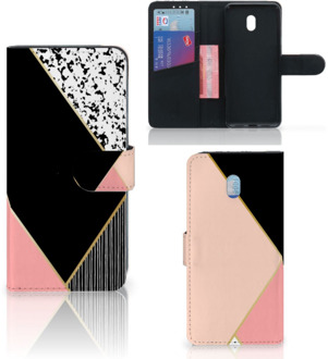 B2Ctelecom Bookcase Xiaomi Redmi 8A Zwart Roze Vormen