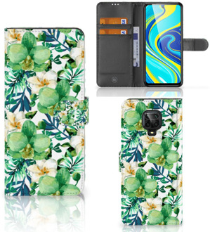 B2Ctelecom Bookcase Xiaomi Redmi Note 9 Pro | Note 9S GSM Hoesje Orchidee Groen