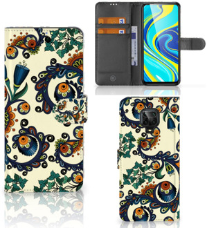 B2Ctelecom Bookcase Xiaomi Redmi Note 9 Pro | Note 9S Hoesje Barok Flower