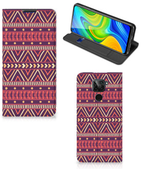 B2Ctelecom Bookcase Xiaomi Redmi Note 9 Smart Cover Aztec Purple