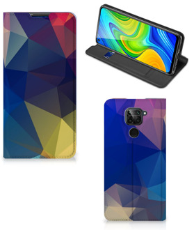 B2Ctelecom Bookcase Xiaomi Redmi Note 9 Telefoon Hoesje Polygon Dark