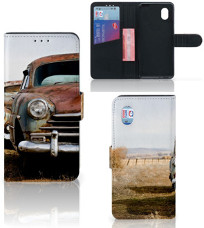 B2Ctelecom Bookcover Alcatel 1B (2020) Telefoonhoesje Vintage Auto