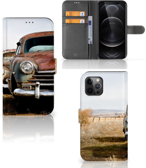 B2Ctelecom Bookcover Apple iPhone 12 Pro Max Telefoonhoesje Vintage Auto