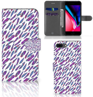 B2Ctelecom Bookcover Hoesje iPhone 7+ | 8+ Feathers Color