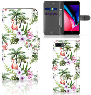 B2Ctelecom Bookcover Hoesje iPhone 7+ | 8+ Flamingo Palms