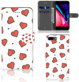 B2Ctelecom Bookcover Hoesje iPhone 7+ | 8+ Hearts