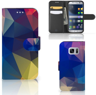 B2Ctelecom Bookcover Hoesje Samsung Galaxy S7 Polygon Dark