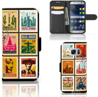 B2Ctelecom Bookcover Hoesje Samsung Galaxy S7 Postzegels