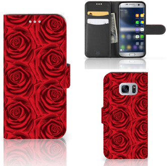 B2Ctelecom Bookcover Hoesje Samsung Galaxy S7 Red Roses