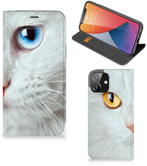 B2Ctelecom Bookcover iPhone 12 | iPhone 12 Pro Smart Case Witte Kat