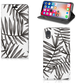 B2Ctelecom Bookcover iPhone XR met magneetsluiting Leaves Grey