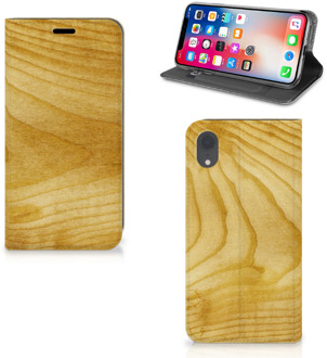 B2Ctelecom Bookcover iPhone XR met magneetsluiting Licht Hout