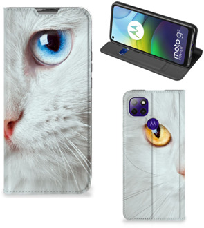 B2Ctelecom Bookcover Motorola Moto G9 Power Smart Case Witte Kat