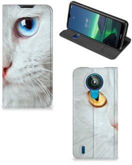 B2Ctelecom Bookcover Nokia 1.4 Smart Case Witte Kat