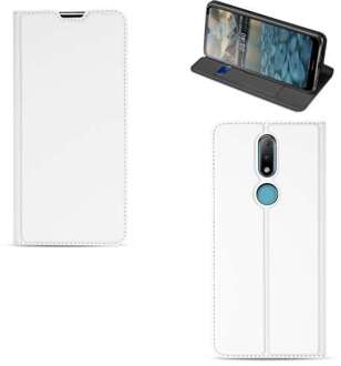 B2Ctelecom Bookcover Nokia 2.4 Hoesje Wit met Pashouder