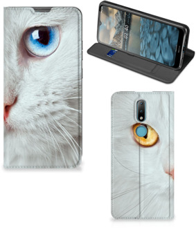 B2Ctelecom Bookcover Nokia 2.4 Smart Case Witte Kat