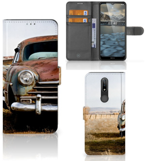 B2Ctelecom Bookcover Nokia 2.4 Telefoonhoesje Vintage Auto