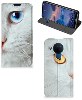 B2Ctelecom Bookcover Nokia 5.4 Smart Case Witte Kat