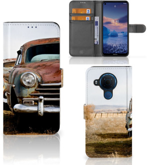 B2Ctelecom Bookcover Nokia 5.4 Telefoonhoesje Vintage Auto