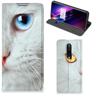 B2Ctelecom Bookcover OnePlus 8 Smart Case Witte Kat