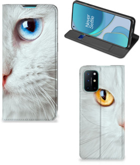 B2Ctelecom Bookcover OnePlus 8T Smart Case Witte Kat