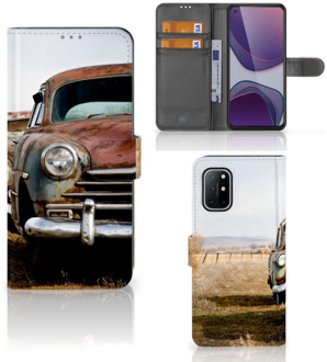 B2Ctelecom Bookcover OnePlus 8T Telefoonhoesje Vintage Auto