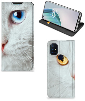 B2Ctelecom Bookcover OnePlus Nord N10 5G Smart Case Witte Kat