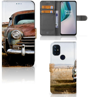 B2Ctelecom Bookcover OnePlus Nord N10 Telefoonhoesje Vintage Auto