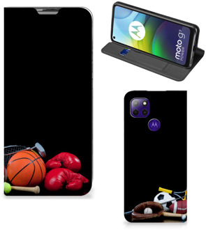 B2Ctelecom Bookcover Ontwerpen Motorola Moto G9 Power Smart Cover Voetbal, Tennis, Boxing…