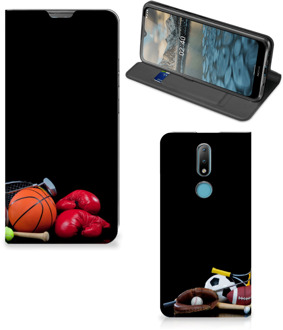 B2Ctelecom Bookcover Ontwerpen Nokia 2.4 Smart Cover Voetbal, Tennis, Boxing…