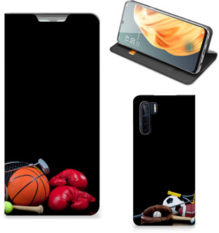 B2Ctelecom Bookcover Ontwerpen OPPO Reno3 | A91 Smart Cover Voetbal, Tennis, Boxing…