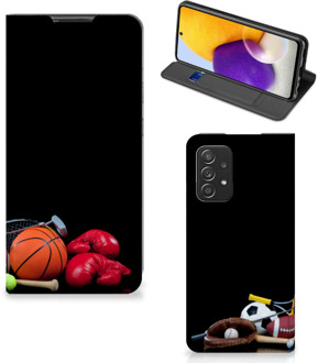 B2Ctelecom Bookcover Ontwerpen Samsung Galaxy A72 (5G/4G) Smart Cover Voetbal, Tennis, Boxing…