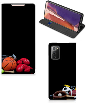 B2Ctelecom Bookcover Ontwerpen Samsung Galaxy Note20 Smart Cover Voetbal, Tennis, Boxing…