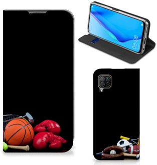 B2Ctelecom Bookcover Ontwerpen Voetbal, Tennis, Boxing… Huawei P40 Lite Smart Cover Sports