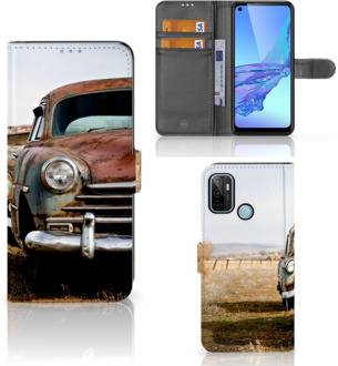 B2Ctelecom Bookcover OPPO A53 | OPPO A53s Telefoonhoesje Vintage Auto