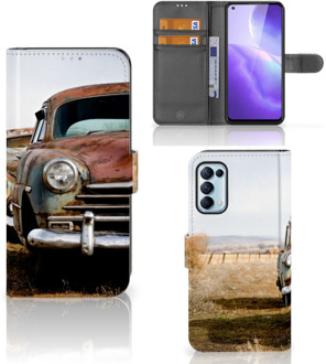 B2Ctelecom Bookcover OPPO Find X3 Lite Telefoonhoesje Vintage Auto